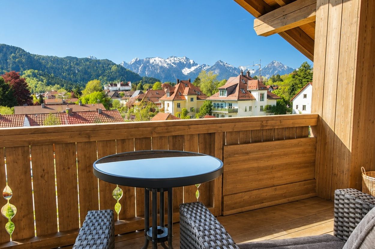 Ausblick Doppelzimmer Komfort Ausblick aus Doppelzimmer Komfort auf Stadt und Berge